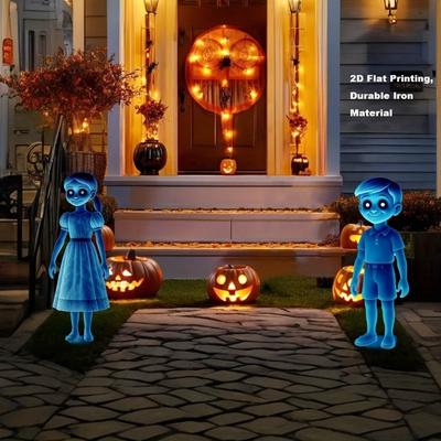 Metal Halloween Garden Stake Child Friendly Outdoor No Tools Needed Durable Iron