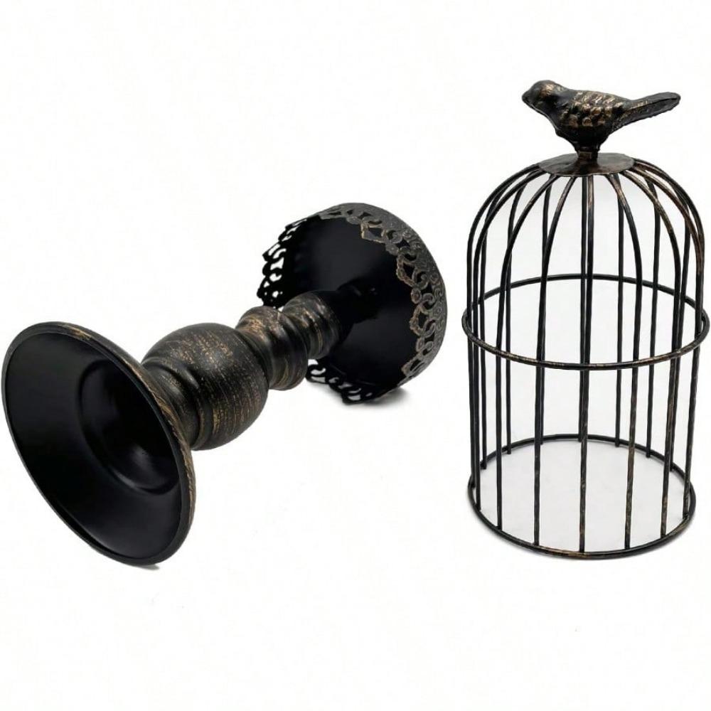 Decorative Birdcage Candle Holder, Vintage Candle Stick Holders, Wedding Candle Centerpieces For Tables, Metal Candlestick Holder Home Decor
