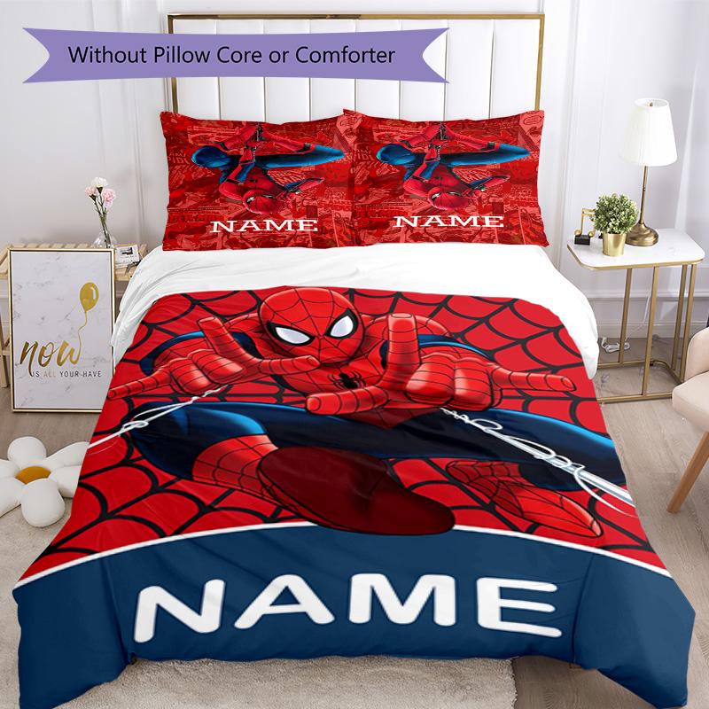 3pcs Spider Man5 Cover Set - Personalized Name, HD Printed Bedding with 1 Cover and 2 Pillowcases - Perfect for Home Decor, Easy Care