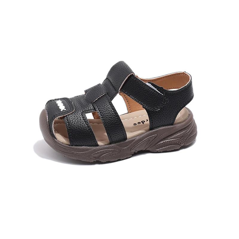 Baby Boys Summer Sandals Kids Beach Shoes Classic Fashion Hollow Toe-capped Anti-kick Toddlers Kindergarten Sandals Breathable