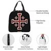Jerusalem Cross Medieval Knights Cross Crusader Insulated Lunch Bag for Women Office Cooler Thermal Food Box Tote Lunch Boxes