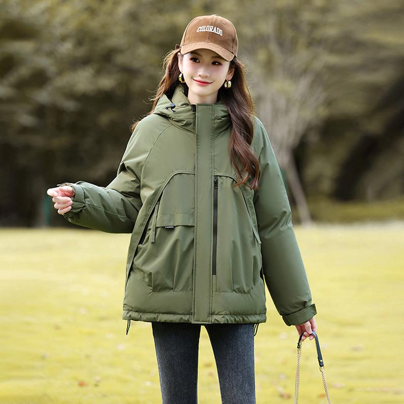 Winter jacket men's and women's short hooded loose large size Parker cotton-padded jacket cotton-padded jacket