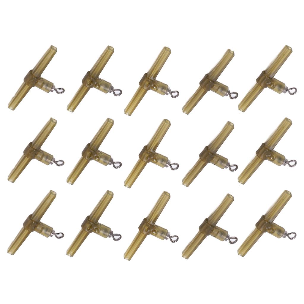 15 Stück Anti-Tangle Sleeves Side Bend mit Wirbel Karpfenhakenvorfach Karpfenangeln Helikopter-Montage