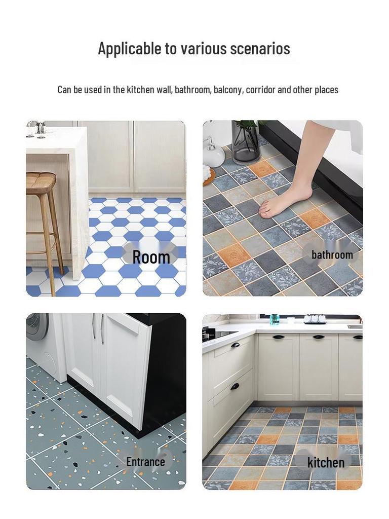 Thickened Waterproof Self-Adhesive Floor Tiles for Bathroom Renovation