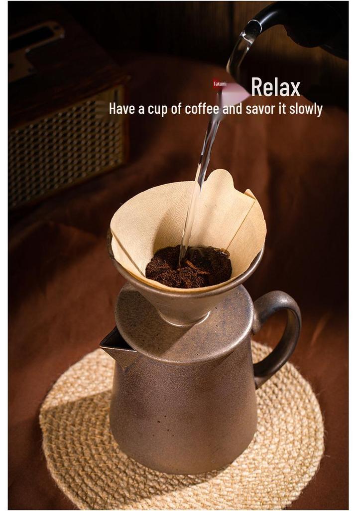 Ceramic Pour-over Coffee Filter Holder Set - American Style Drip Coffee Maker Funnel Tools