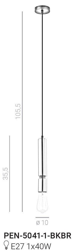 Lampa Wisząca Torla PEN-5041-1-BKBR Italux