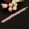 Rhinestone Bracelet Women Roman Style Wide Bangle Hand Chains Jewelry Gift for Wedding Party Banquet