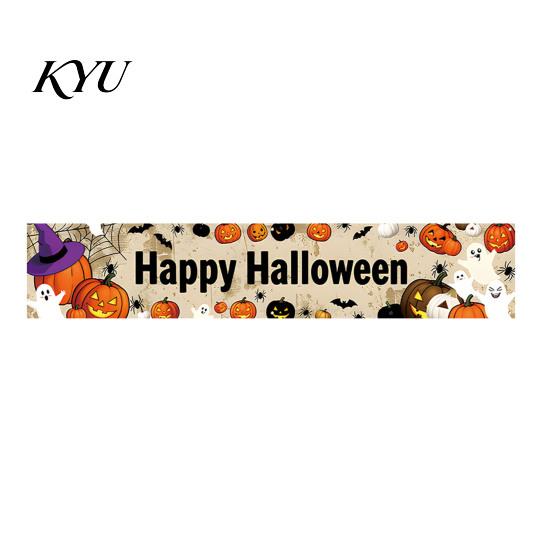 Holiday Home Decor Props Halloween Fence Banner, 118 x 20 Inch Large Yard Sign Banner Flag, Scary Spooky Theme Backgrounds Party Backdrop Hanging