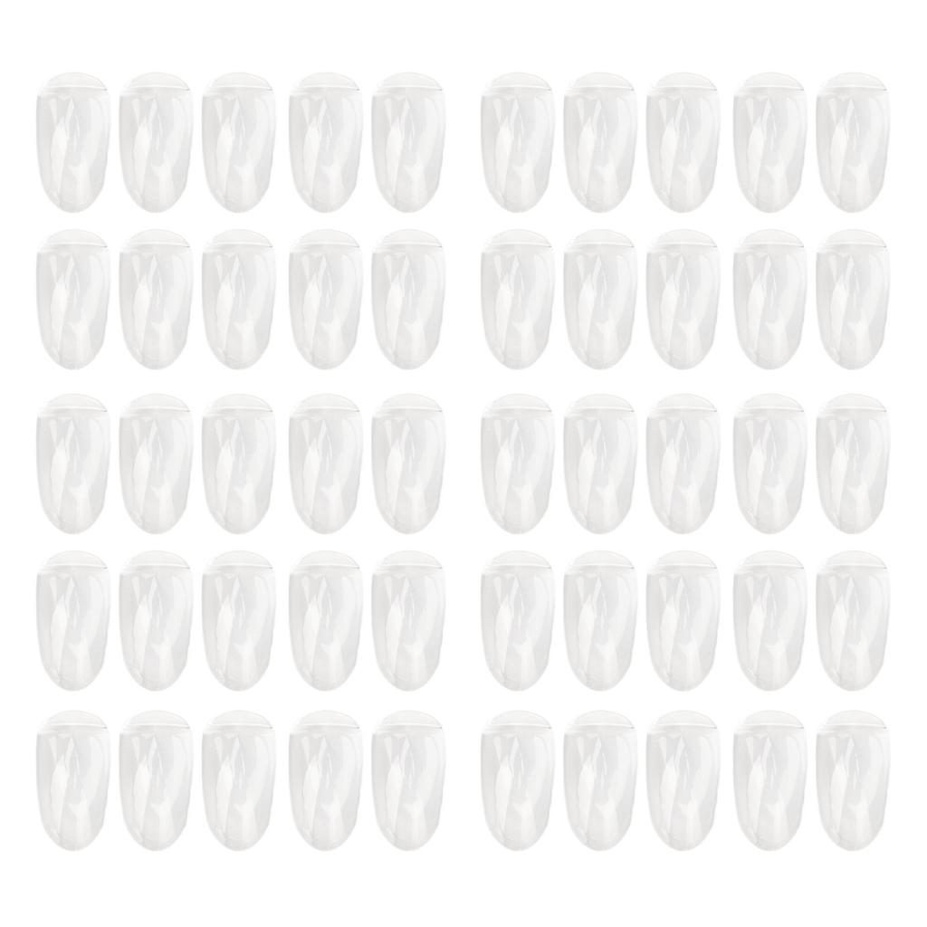 50pcs Nail Polish Color Card Clear Glass Nail Art Color Display Tips for DIY Manicure Salon