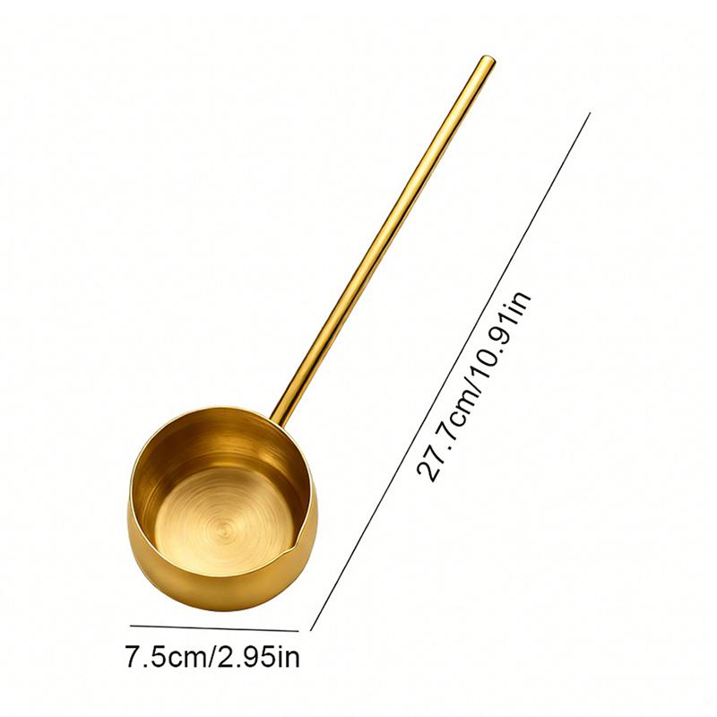 304 Stainless Steel Hot Oil Spoon Long Handle Extended Handle Soup Spoon Small Size for Hotpot Soup Kitchen Cooking Tools