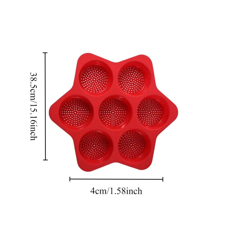 New Silicone Burger Baking Tray Breathable Hollow Burger Mold with Continuous Opening Silicone Bread Mold