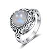 Vintage Filigree Gemstone Ring Set for Women, Antique CopperTone Amethyst Stone Boho Promise Ring Party Jewelry Gift