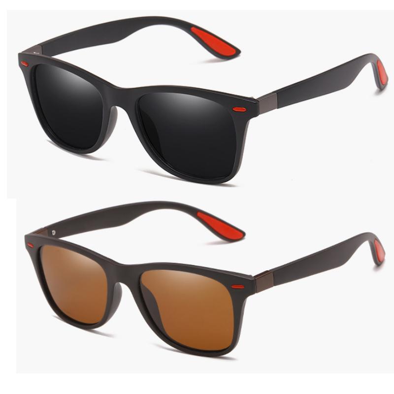 2Pack Retro Sunglasses for Women Men Trendy Sun Glasses Black Red Outdoor Sports Driving Fishing Glasses