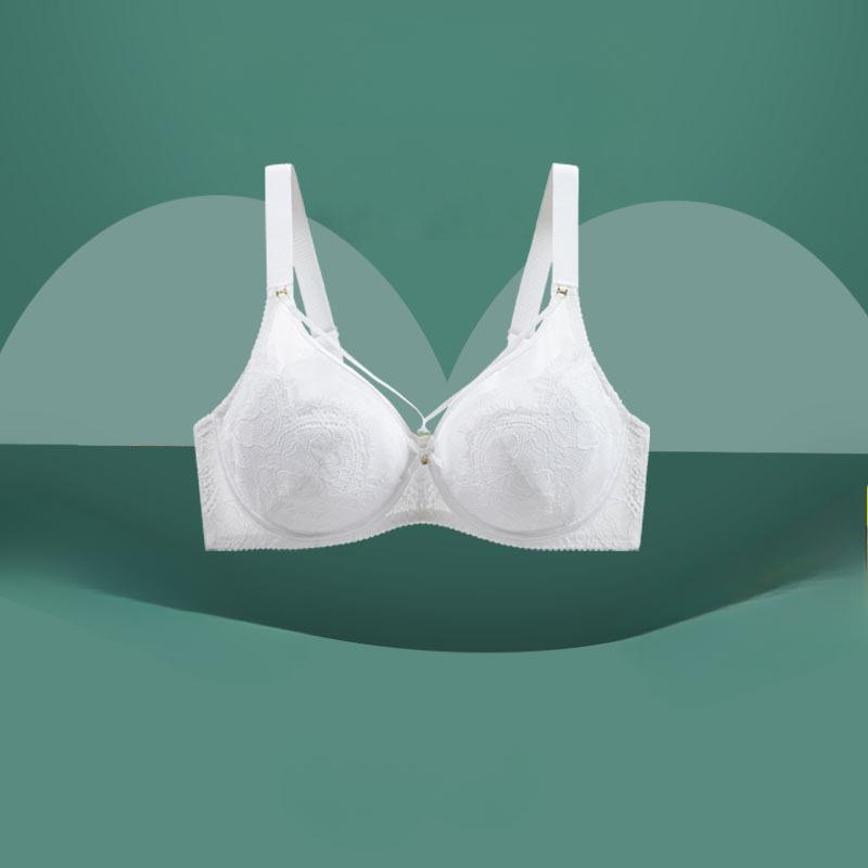 Underwear Women's Plus Size Gathered Bra with Soft Steel Ring and Anti Sagging Accessory Breast Thin and Sexy Push Up Bra