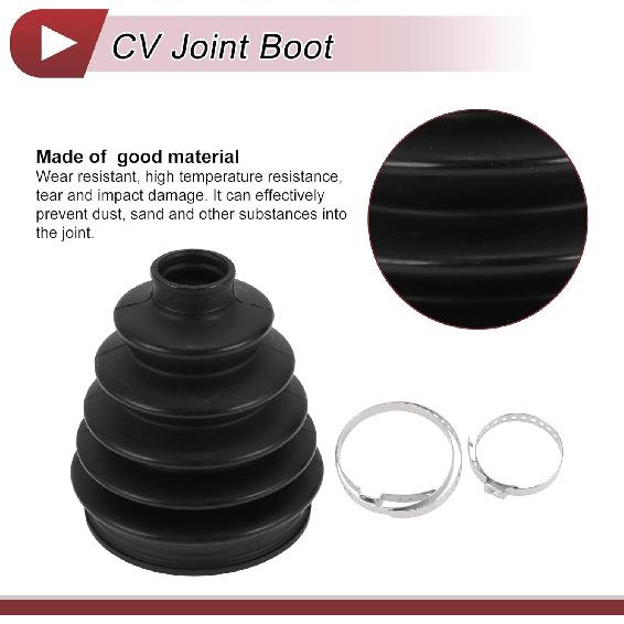 1 Satz Manschettenkit für Antriebswellen-Gelenke für Toyota Camry 2007-2009 für Toyota Highlander 01-07 Äußeres Gleichlaufgelenk-Manschette mit Schellen Nr. 443828052 Schwarzes Gummi
