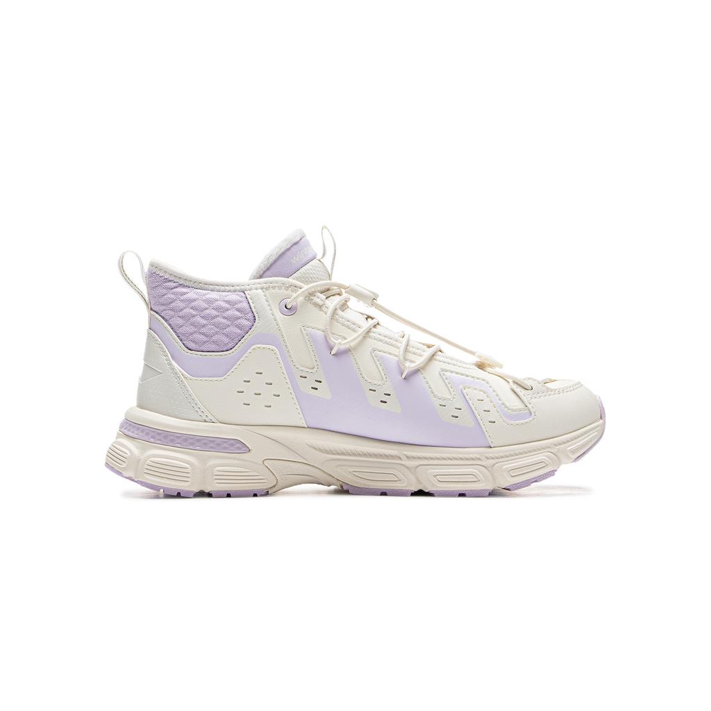 Li Ning Kids Synthetic Leather Comfortable Warm Shock Absorbing Resilient Wear Resistant Non Slip Mid Top Casual Shoes Kids Casual Shoes YKCU174-22