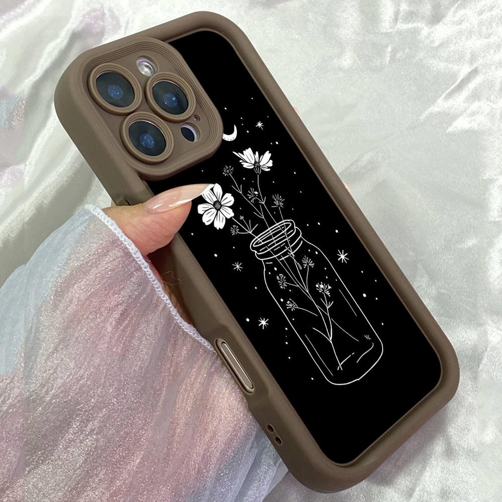JT93 black white art drawing line for iPhone 17 16 15 14 Pro Max Samsung S26 S25 S24 Ultra A17 A16 A07 A56 A06 Xiaomi 15T Redmi 14C 15c Soft TPU Case