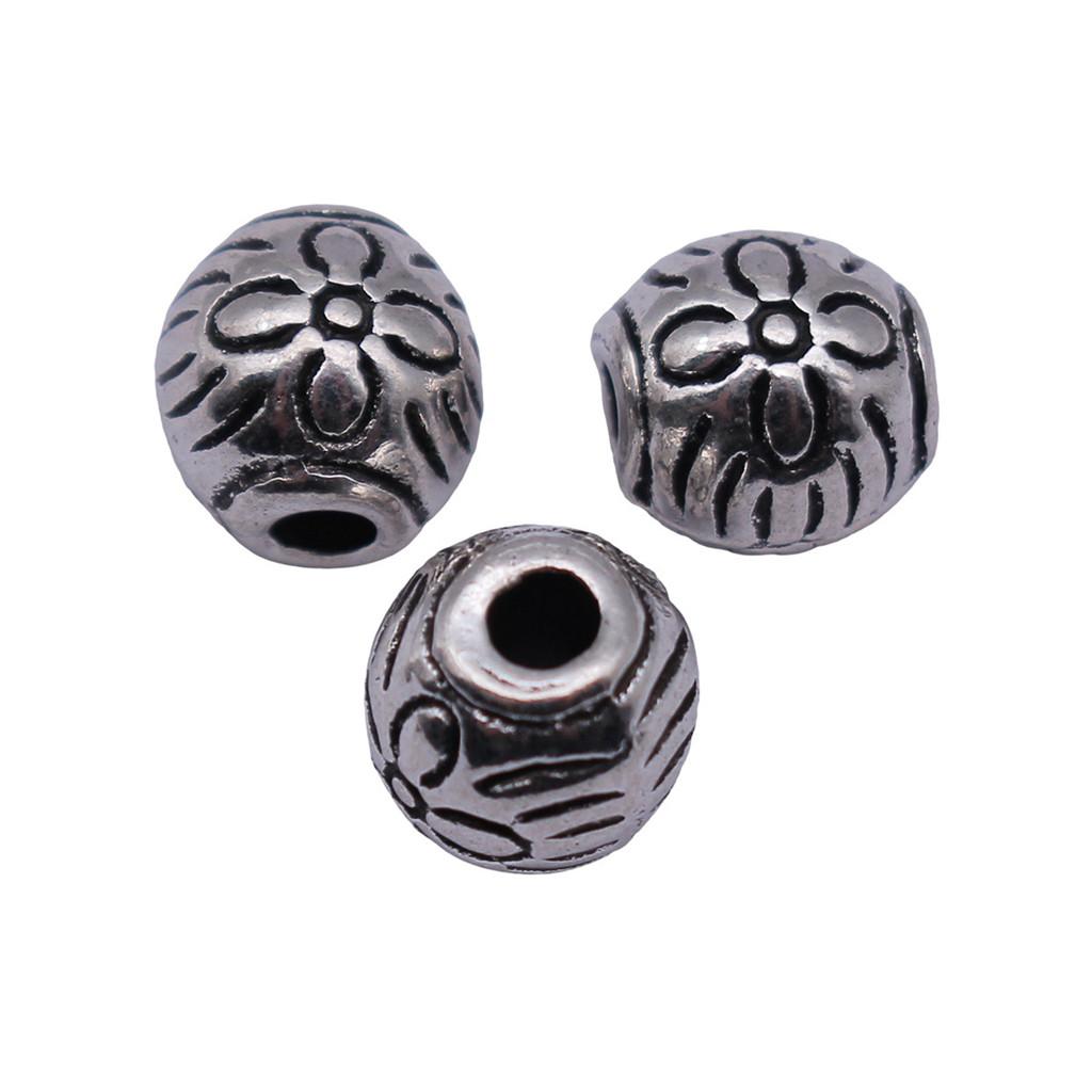 Floral Edge Spacer Beads Ornate Metal Small Hole Charms For Bohemian Beading Supplies