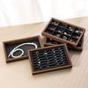 Jewelry Organizer Retro Walnut Wood Grain Ring Display Tray Tabletop Multipurpose Earrings Necklace Bracelet Chain Storage Plate