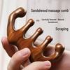 Sandalwood Five-Tooth Massage Comb for Scalp, Neck, and Shoulders
