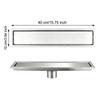 Stainless Steel Shower Drain with Brushed Finish for Areas Featuring Flat and Efficient Water Performance Stainless