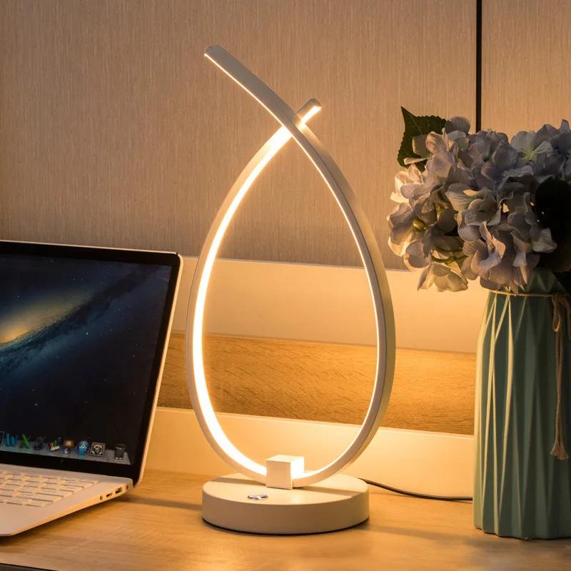 Nordic LED Lesetisch Lampe Linie Für Wohnzimmer Schlafzimmer Nacht Studie Desktop Touch Schalter Dekorative Beleuchtung Zubehör