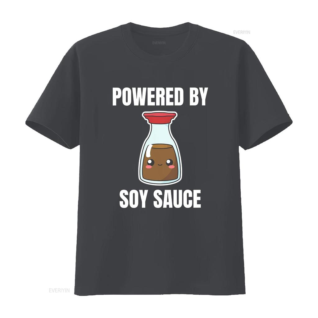 Powered By Soy Sauce Shoyu Lover Kawaii Cute Asia Asian Food Foodie Funny Pun Idea Birthday Present  T Shirt vintage Washed