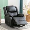 Recliner 130° Reclinable, Single Sofa with Adjustable Leg Rest, PU Leather, Lounge Chair, Side Pocket, Living Room, Black