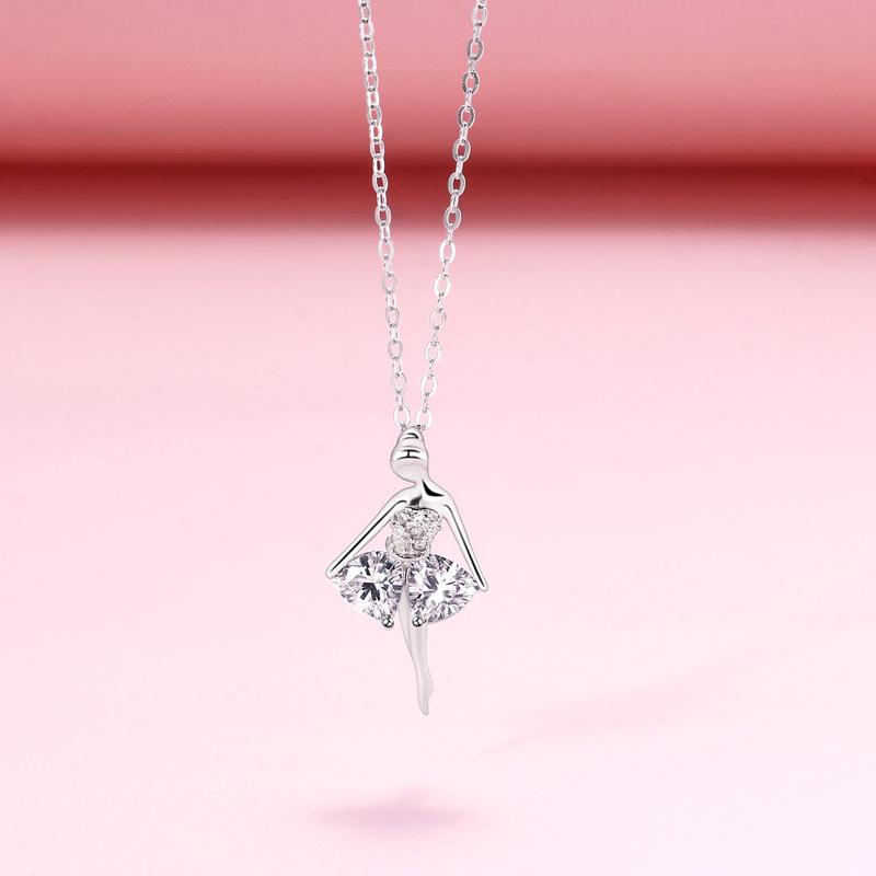 Ballet Dancer Necklace Girl High Sense Korean Version Fashion Light Luxury Niche Design Sense Versatile