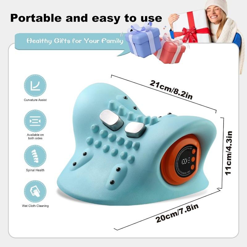 Aparat de masaj pentru gât cu căldură, Aparat de masaj 3D pentru gât, Aparat de masaj wireless pentru gât, 3 moduri și 6 niveluri de intensitate