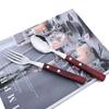 24Pcs 304 Stainless Steel Tableware Set Wood Handle Dinnerware Sets Silverware Steak Knife Fork Spoon Cutlery Kitchen