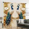 Set Of 2 Elegant Jit Floral Peacock Curtains Polyester Drapes Living Room Bedroom Window Decor Curtain Light Blocking For Made With Rod Pocket
