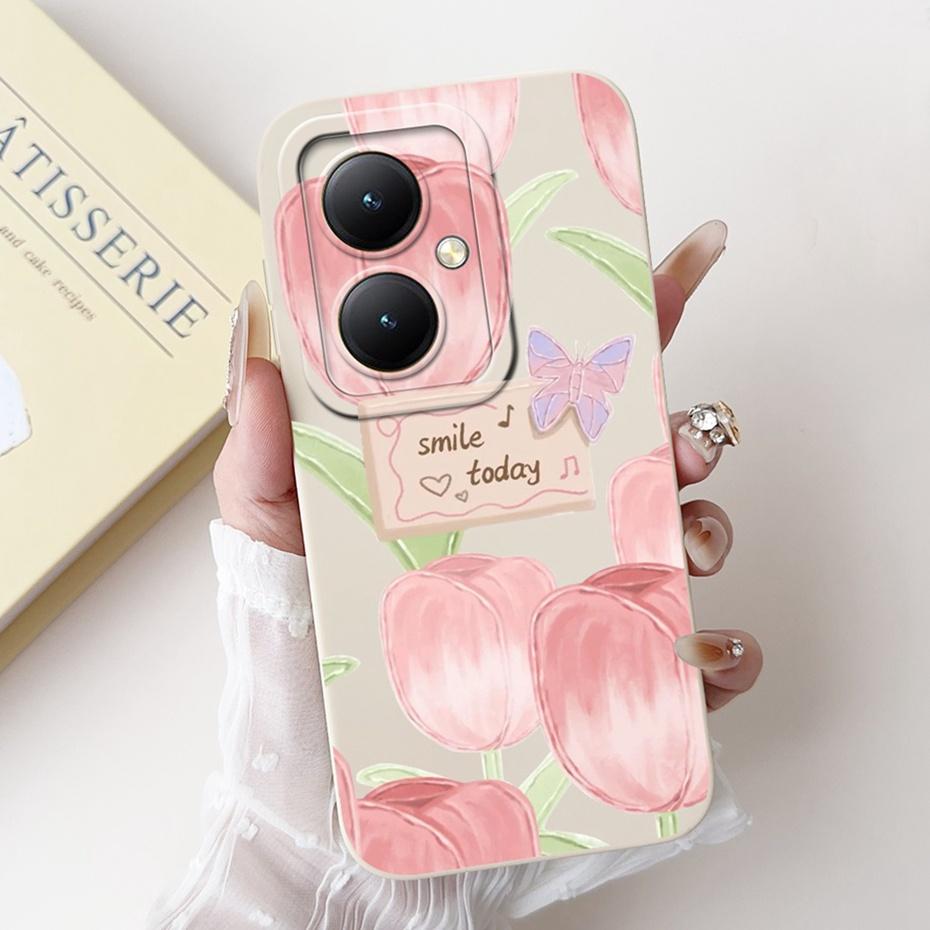 For Vivo Y35+ Y35m+ 5G Lens Protective Phone Case For Vivo Y35Plus Y35M Plus 5G Lovely Pattern Soft Silicone Jelly Cases