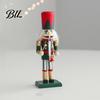 Traditional Nutcracker Statue Wooden Soldier Figurine, Handcrafted Solid Wood Christmas Tabletop Ornament Decorative for Holiday Desk And Bookshelf