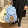 Cord-Schleifen-Rucksack Damen Leichter Zugband-Pendlerrucksack