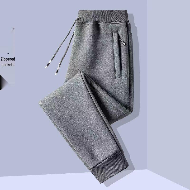 

Men s Trendy Casual Loose-Fit Mid-Waist Pants - Spring/Autumn Youthful Nine-Point Sports Style 2XL темно-сірий