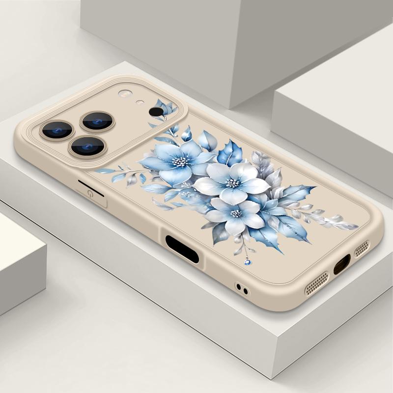 Flowers Leaves Print Case For iPhone 17 Pro Max Case iPhone 16 15 14 13 Pro Max 11 17e 16e Shockproof Bumper Soft Silicone Phone Cover Cases