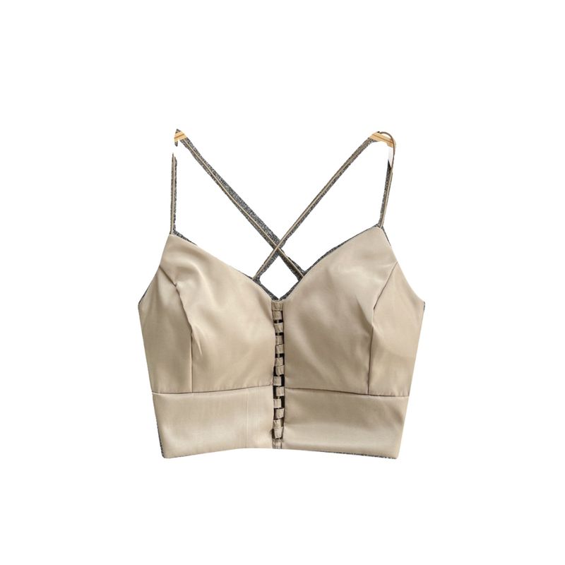 Fashion Sexy Style Camisole Women's Sexy Beauty Back Silm Short Crop Top Easiest for Match Tops 2024 Early Spring New Arrival