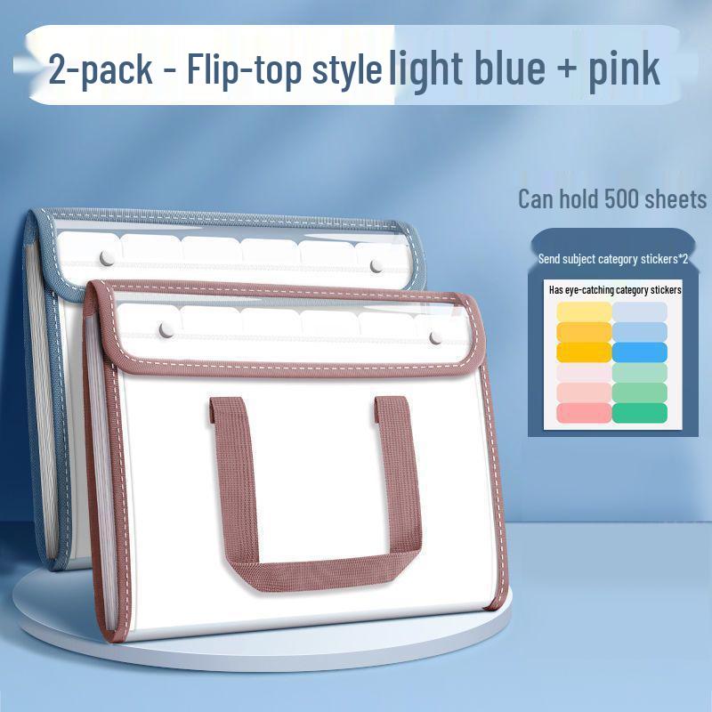 Accordion File Bag for Students: Test Paper and Subject Classification Storage Album