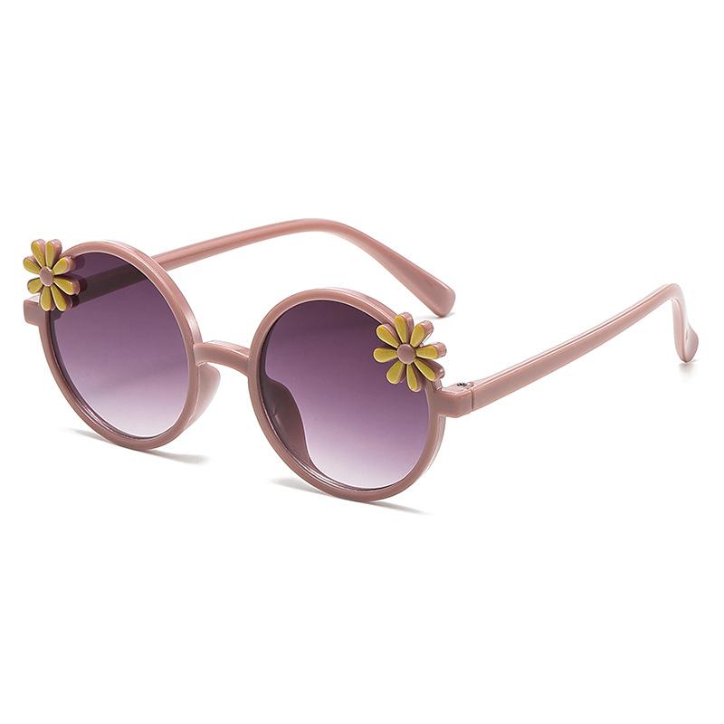 Internet Famous Girls Sunglasses With 3D Floral Decoration Gradient Lenses Uv400 Protection Cute Sunglasses For Girls. 2344