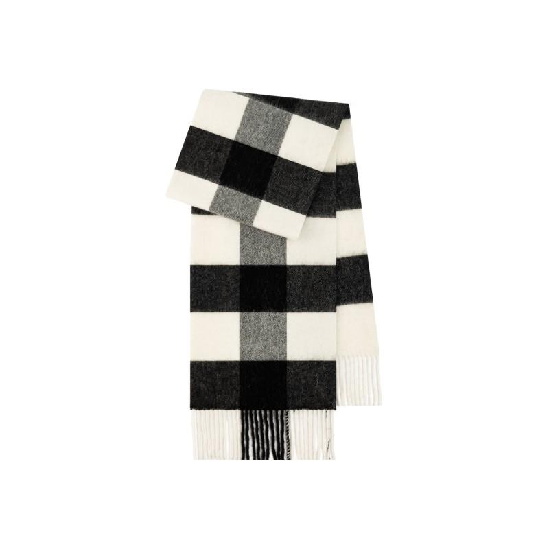 Womens Extra Long 100% Wool Scarf Winter Warm Plaid Shawl Soft Knitted Wrap Cold Weather