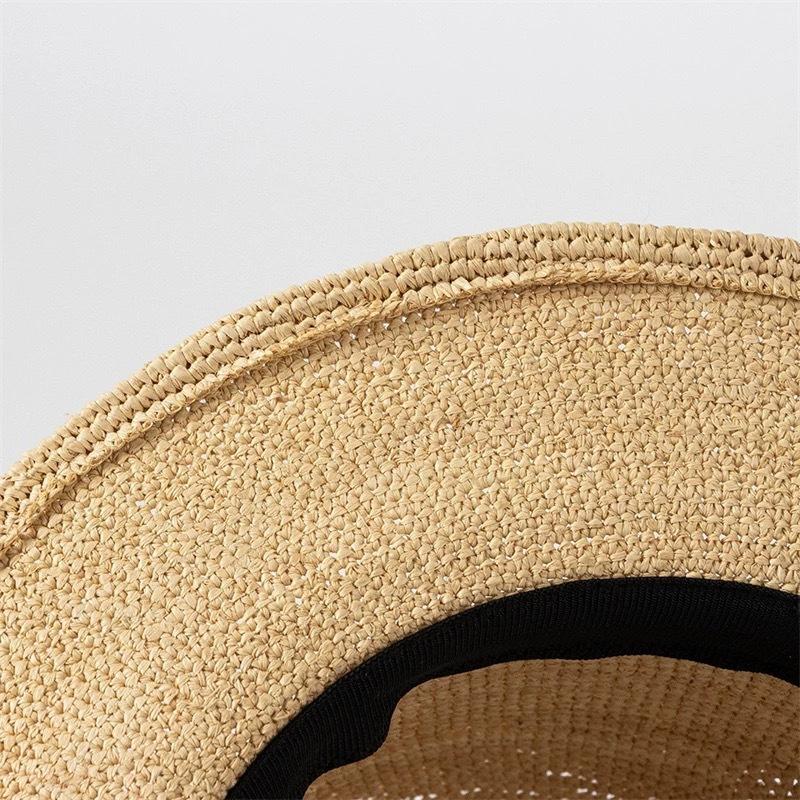 USPOP Fine Raffia Crochet Fedora Hat for Women Elegant Summer Sun Hat for Beach & Resort