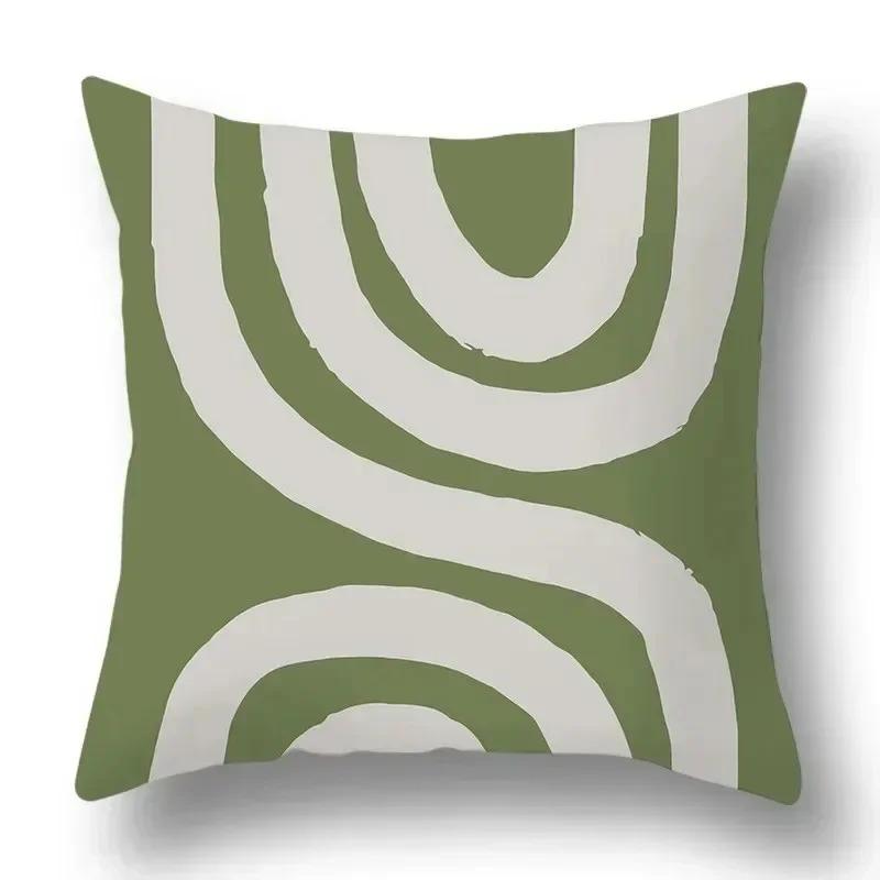 Simple Green Car Ornaments Double-sided Printed pillow cover Short plush Suitable living rooms bedrooms sofa throw cushion cover