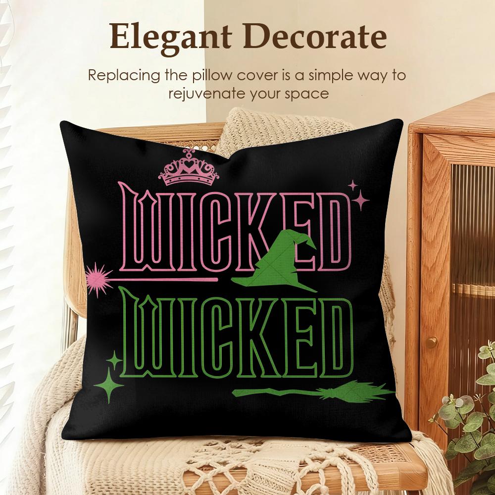 

Movie WWicked Cushion Cover Natural Linen Organic Fabric DoubleSided Printing Sofa Home Decor Gift Pillow Case 30x30cm