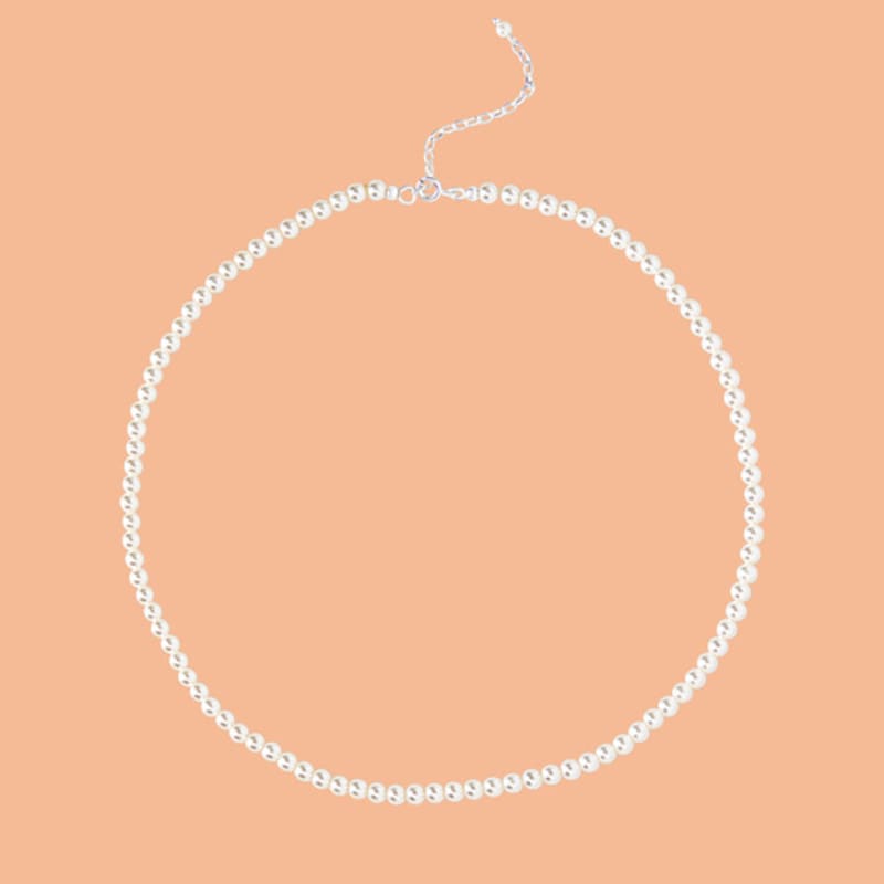 

L’OMBRILLANT White Pearl Necklace (4mm) silver_FREE