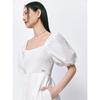 Peacebird Damen Midi-Kleid mit quadratischem Ausschnitt und Puffärmeln