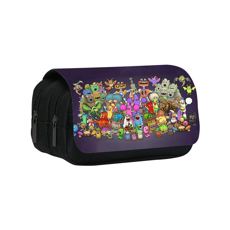 My Singing Monsters Double Layer Pencil Case With Nylon Material For Students And Kids