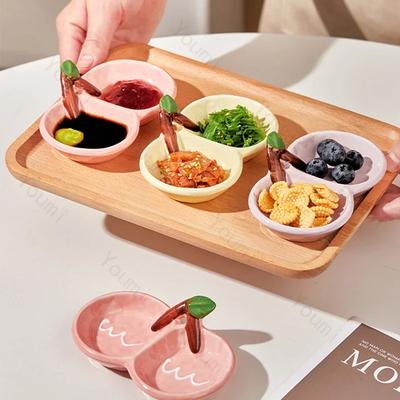Yaratıcı Düzensiz Seramik Soya Sosu Tabağı Kore Tarzı Restoran Kimchi Tabağı Ev için Zarif Öğleden Sonra Çayı Meyve Atıştırmalık Tabakları