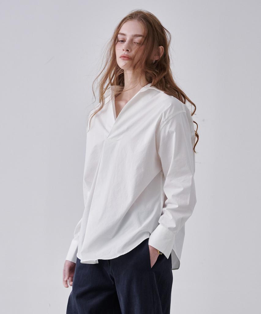 ADEOIJI Drape Pop-Over Shirts (Ivory)