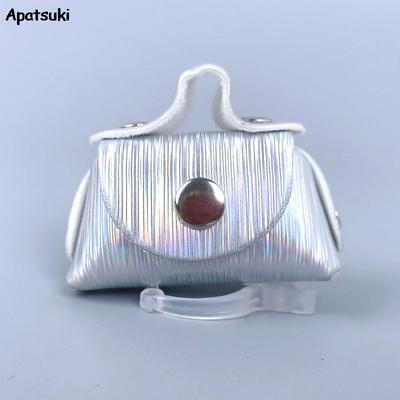 Silberne Puppen-Accessoires Handtasche für Barbie-Puppe Mini-Ledertasche 1/6 Puppen-Accessoires Geldbörse für Barbie BJD DIY Puppenhaus Kinderspielzeug